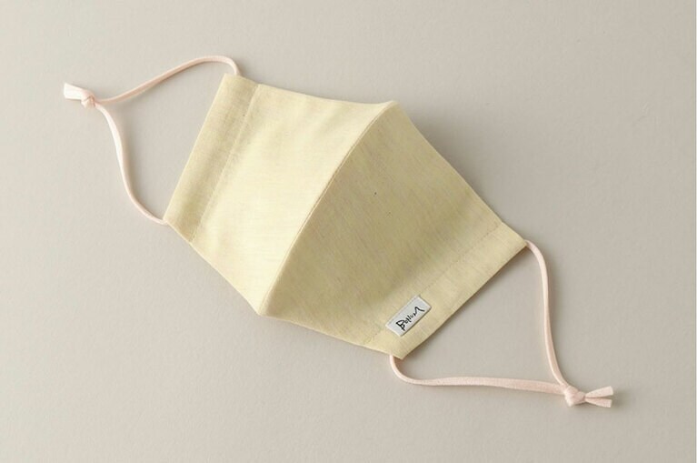 【BONUM(ボナム)】オーガニックコットンマスク イエロー 1,800円。