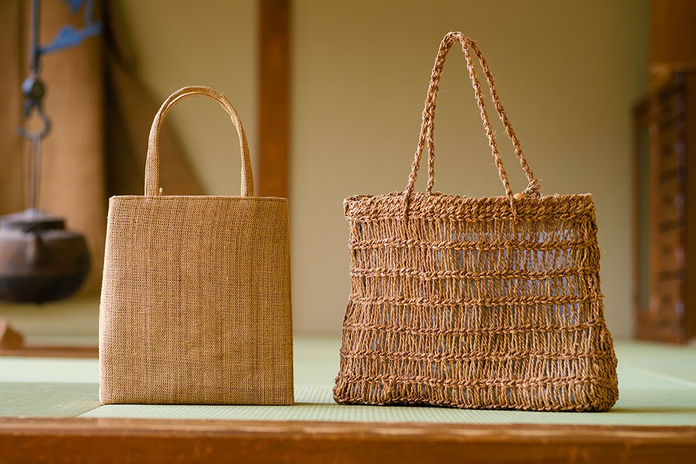 伝統工芸品】 しな布 しな織り ミニトートバッグ 手提げ - バッグ