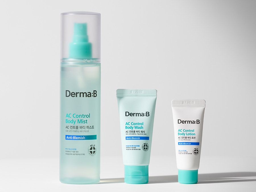 Derma:B ACコントロールボディミスト 200mL 2,500円／イッツスキンジャパン　※4/20〜2週間、サンプル2種（ACコントロールボディウォッシュ 30mL＋ACコントロールボディローション 20mL）がついた限定セットがロフト先行発売。