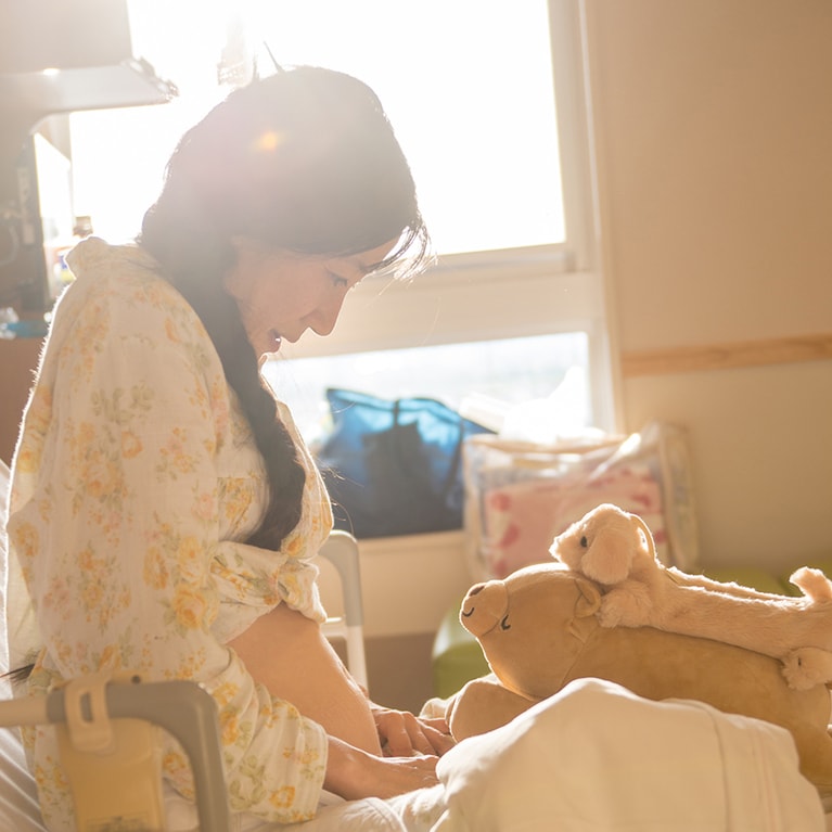 入院中の後藤由香子さん。