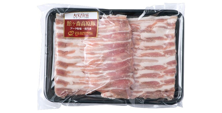 館ヶ森高原豚 バラ肉しゃぶしゃぶ用 500g 1,348円／館ヶ森アーク牧場