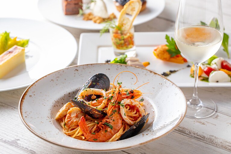 フレッシュ感あふれるメニューが魅力のランチ。