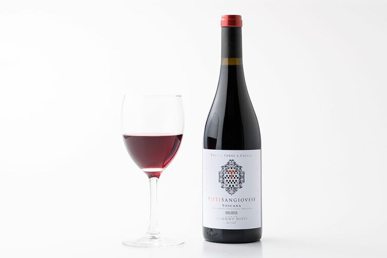 イタリア・トスカーナ トッレ・ア・チェナイア ピッティ サンジョベーゼ オーガニック 1,780円(750ml)。