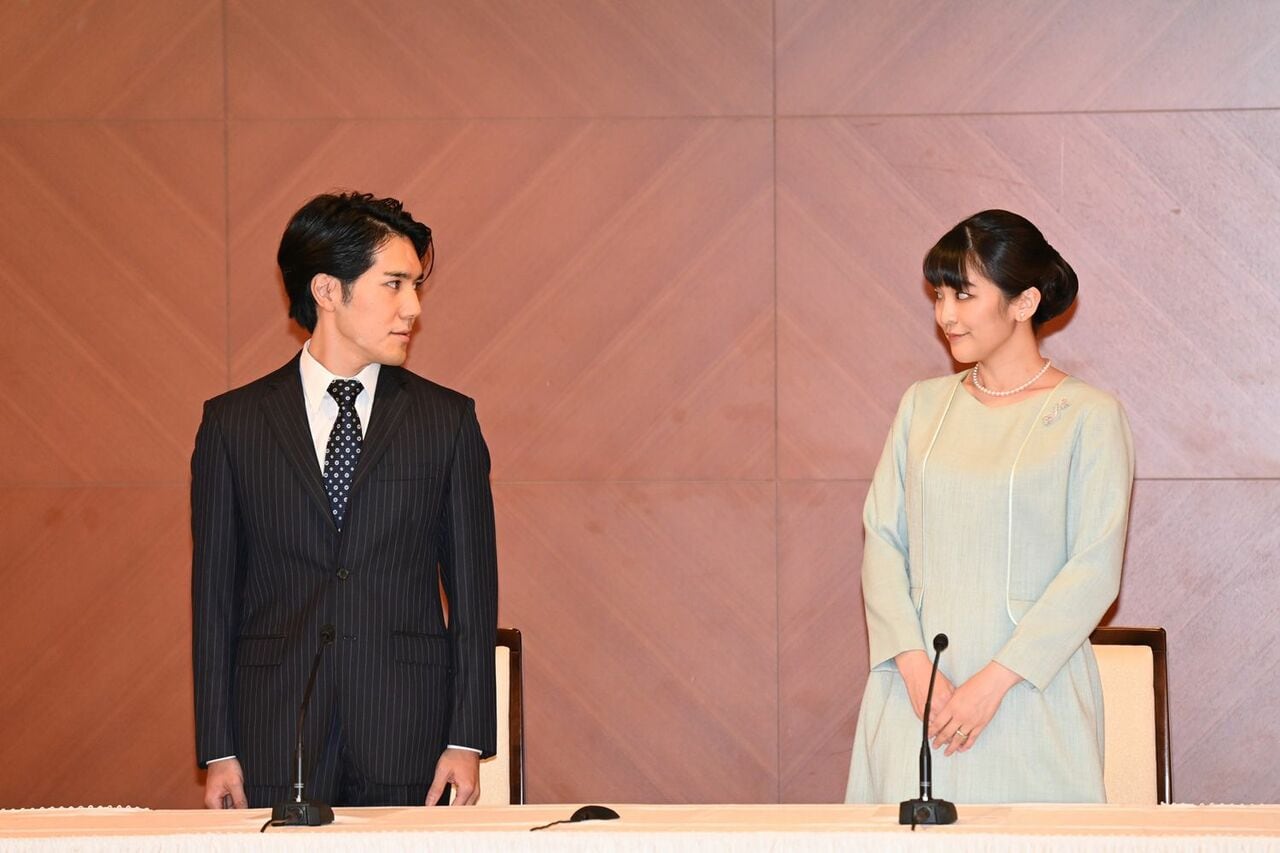 2021年、小室圭さん・眞子さんの結婚記者会見　©JMPA