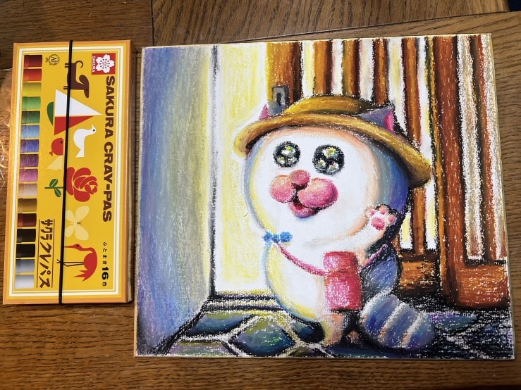 まめこさんが描いたクレヨン画。