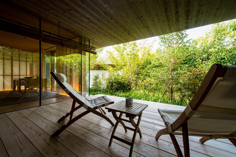 オーベルジュ内子［愛媛／大登温泉］プライベートヴィラ テラス。