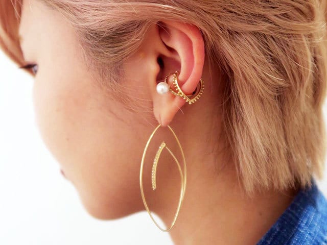 【MANA】Hirotaka K10YG トライアングルピアス ハワイアンジュエリー/K10YG/トライアングルピアス/0038