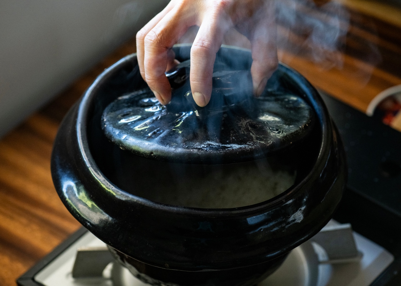 煮えばなからご飯へと変化する様を楽しめるのも土鍋ならでは。