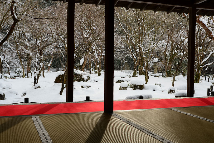圓光寺の雪景色。