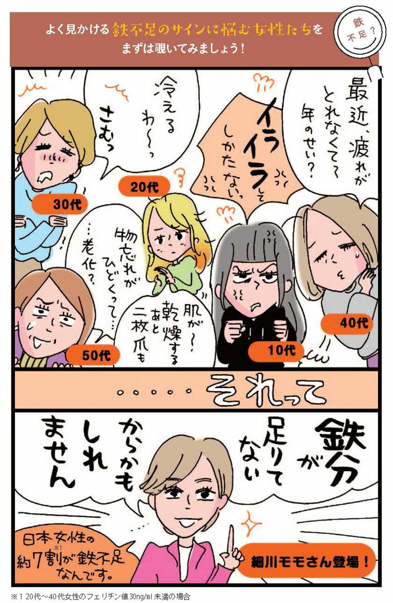 【マンガ】よく見かける鉄不足のサインに悩む女性たち。