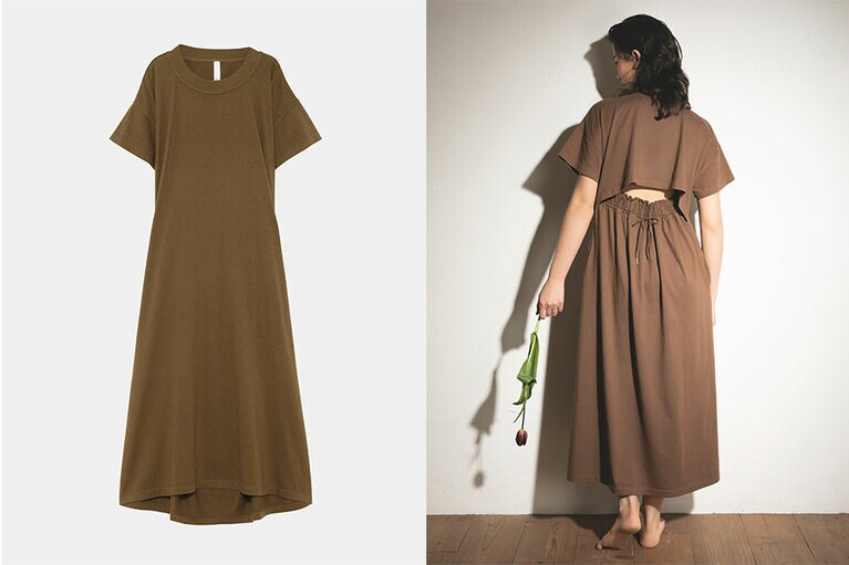 “女性らしさ”の匙加減が秀逸！　背中のちら見せが涼やか。