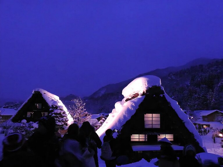 白川郷ライトアップ。