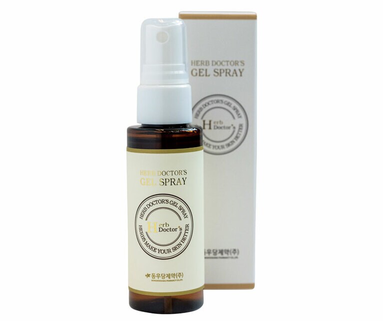 肌の再生効果のある「ハーブドクターズジェルスプレー」。10,000ウォン／太乙養生韓医院