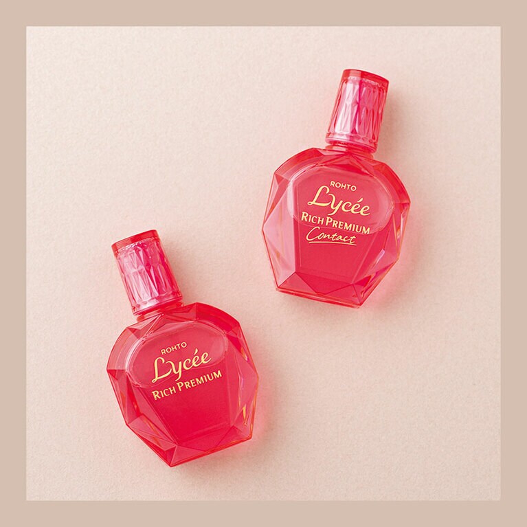 左から：リセリッチ プレミアム［第二類医薬品］13mL 1,480円、リセリッチ プレミアムコンタクト［第三類医薬品］13mL 1,480円／ロート製薬