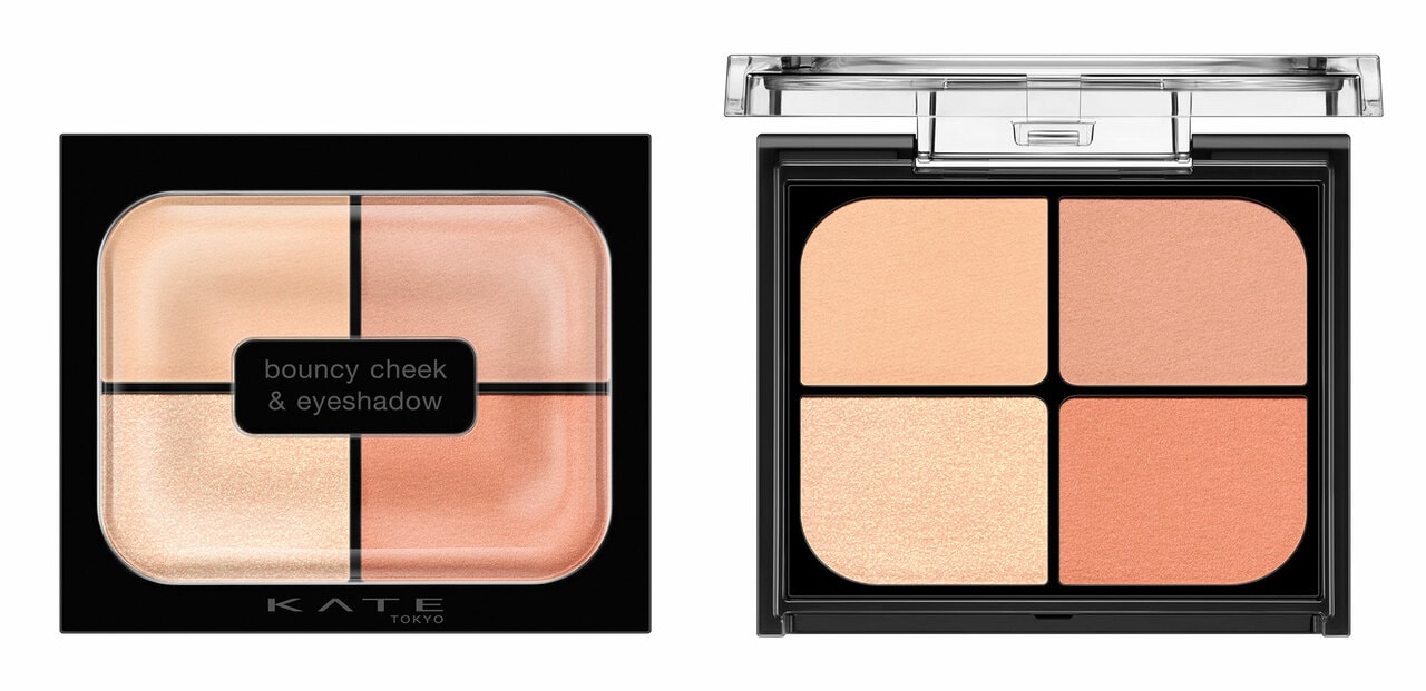 元気な印象になるOR－1 パウダリーアプリコット。上2色が肌なじみのよいオレンジベージュ系、右下はシアーなパステルオレンジ。