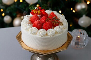 N1063苺ショートケーキのようなホワイトクリスマスツリー - メルカリ