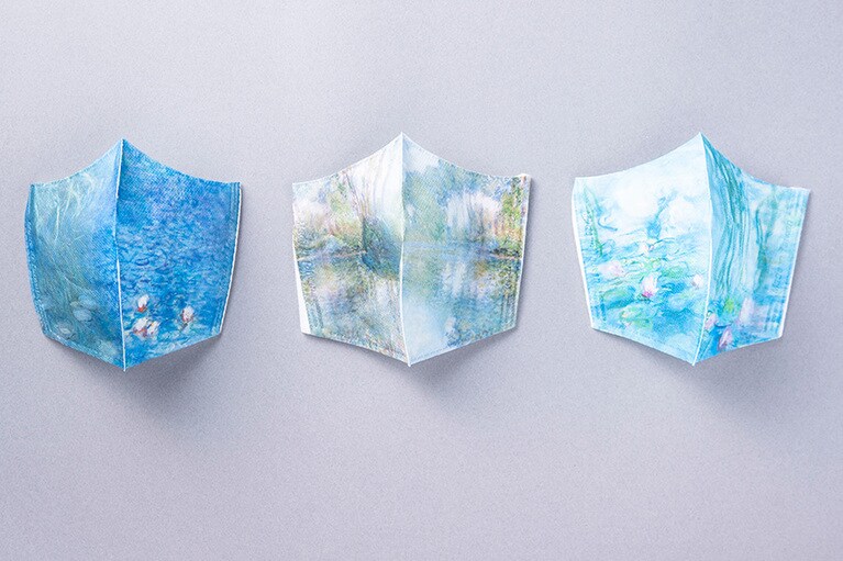 「看我臉色True Colors」醫療口罩 クロード・モネ『睡蓮・朝』『アイリス』など全5種各6枚 799元／蛙蛙文創