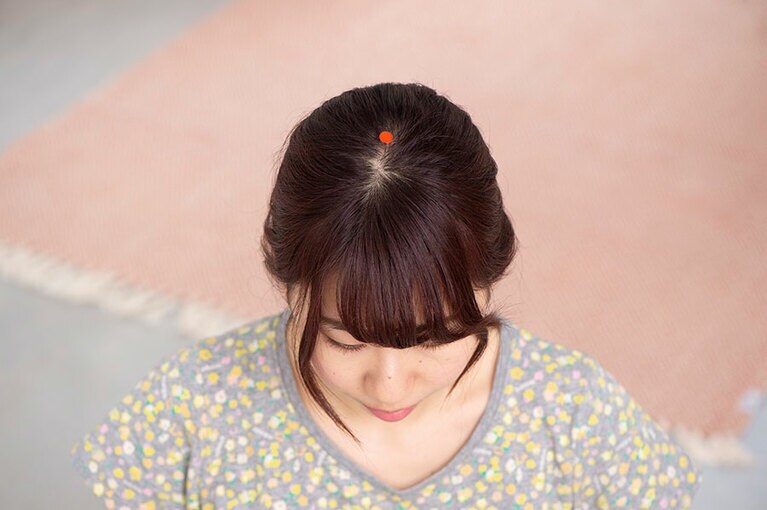 【ツボ「百会」の位置】