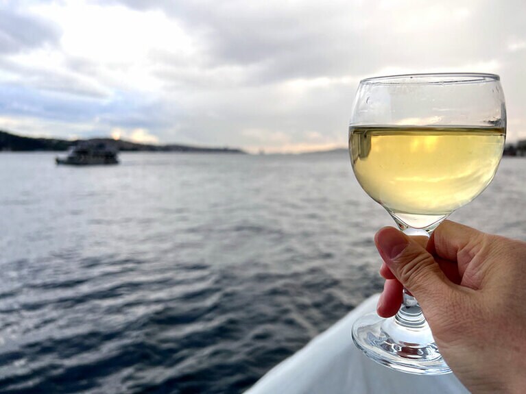 日が傾いてくると、冷えたワインがいっそう美味しく感じる。