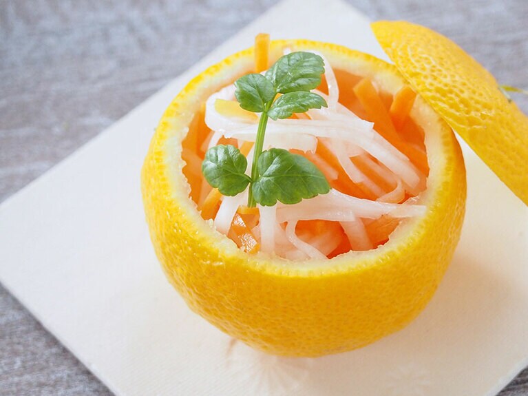 柚子香る紅白なます。