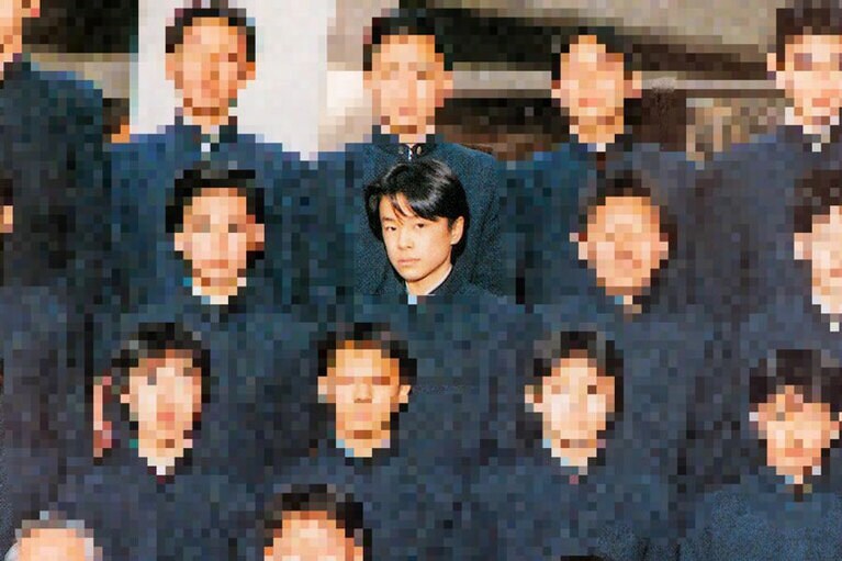 さらさらヘアーの中学時代のクラスでの集合写真。