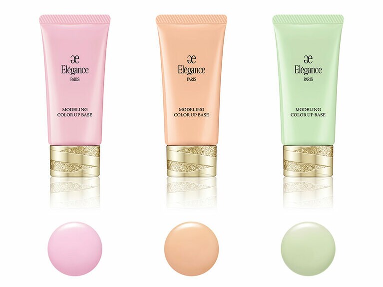 モデリング カラーアップ ベース。左から、PK100、OR200、GR400 SPF25・PA＋＋ 30g 各4,950円 。