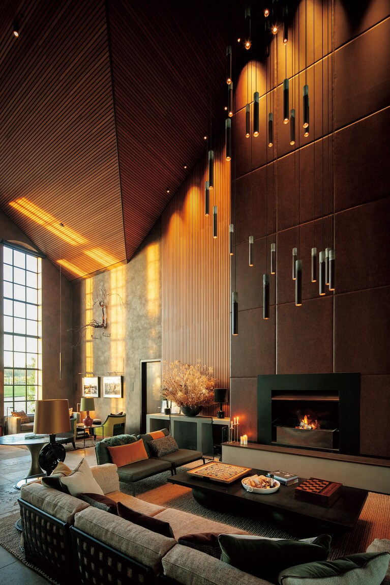 ゲストを迎えるエクストンホール。