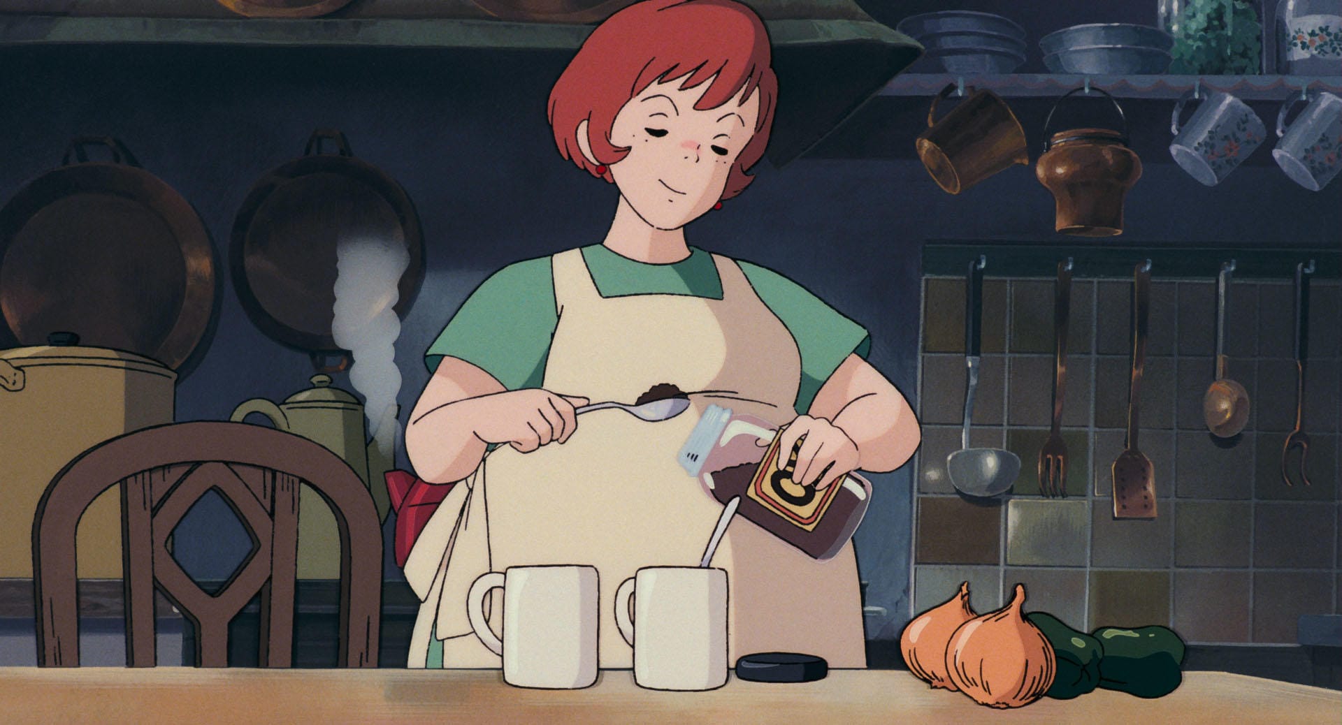グーチョキパン店のおかみさん・おソノ。キキを屋根裏部屋に居候させてくれる恩人だ　© 1989 Eiko Kadono/Hayao Miyazaki/Studio Ghibli, N
