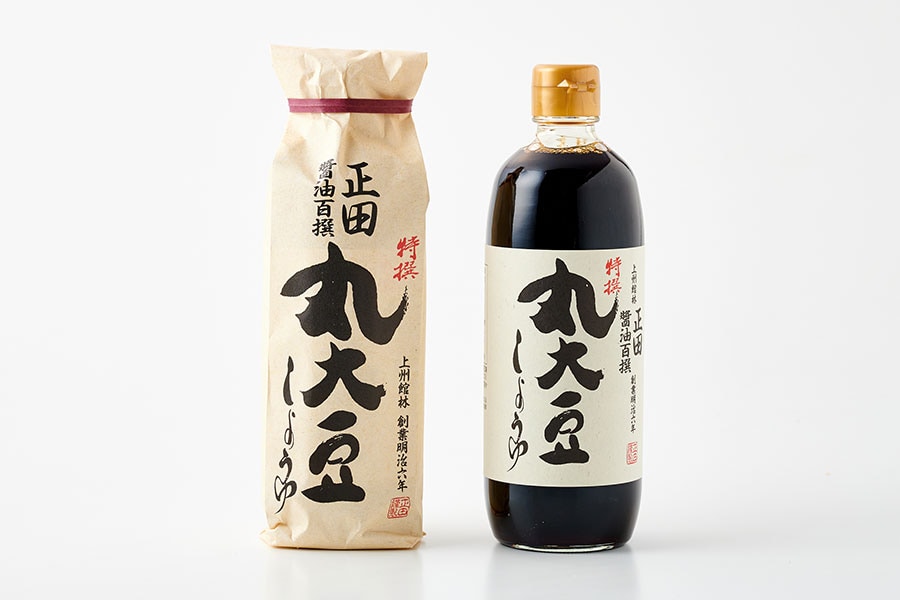 特撰丸大豆しょうゆ(化粧袋入) 各500ml 664円／正田醬油