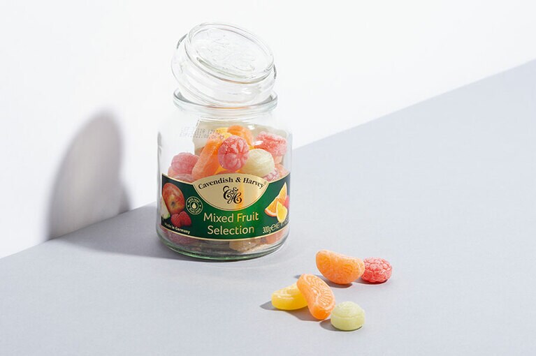 Cavendish & Harvey「ミックスグラスジャー 300g」900円。