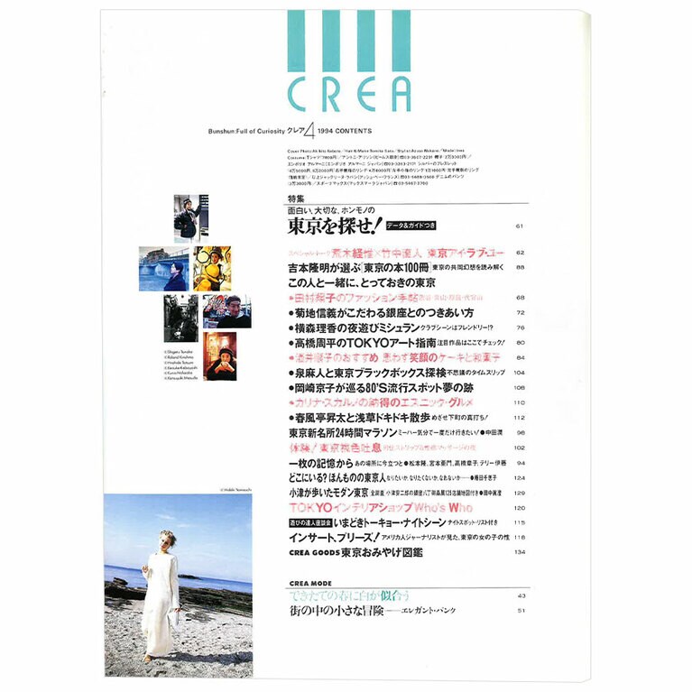 1994年4月号目次。