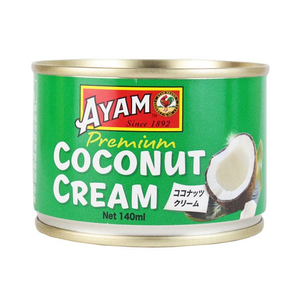 濃度の高いクリームタイプの「アヤム ココナッツクリーム プレミアム」 198円。水で薄めて使えるのでカレーにもOK。