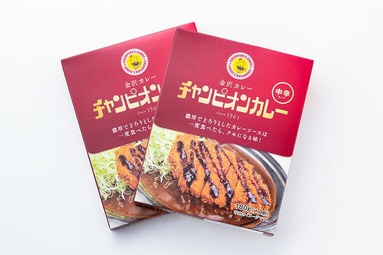チャンピオンカレー「チャンピオンカレー中辛」324円(180g、オンライン価格)／石川県