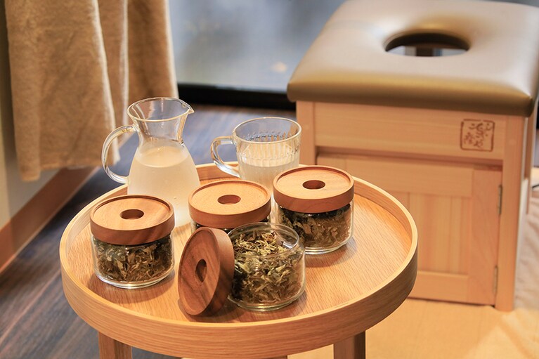 女性専用のよもぎ蒸し（有料）で心身をリセット。