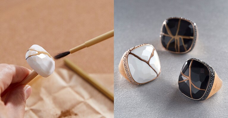 漆が固まったら表面は均一に研磨され、縫い目に金粉が撒かれる。各工程に非常に高度な技術が必要。