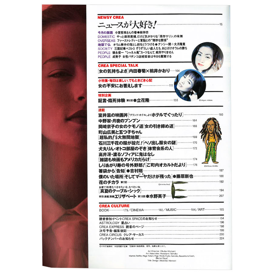 1995年7月号目次。