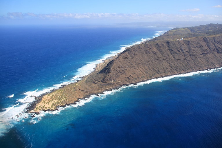 オアフ島最西端のカエナポイント。次のページでご紹介する場所だ。