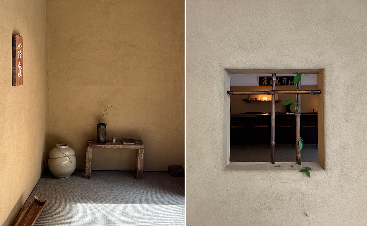 土壁は慶尚北道の土を3年間熟成させ、海藻の糊とジュートを混ぜてしっかりと固めた。