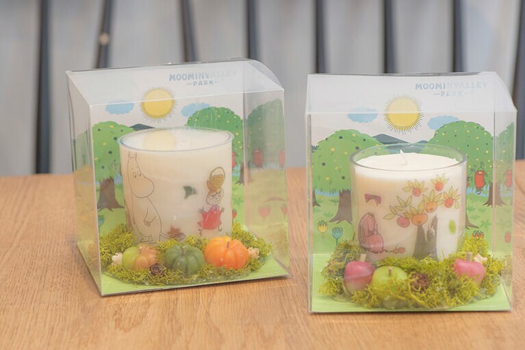 ムーミン谷のキャンドルワークショップ、各3500円(税込)。