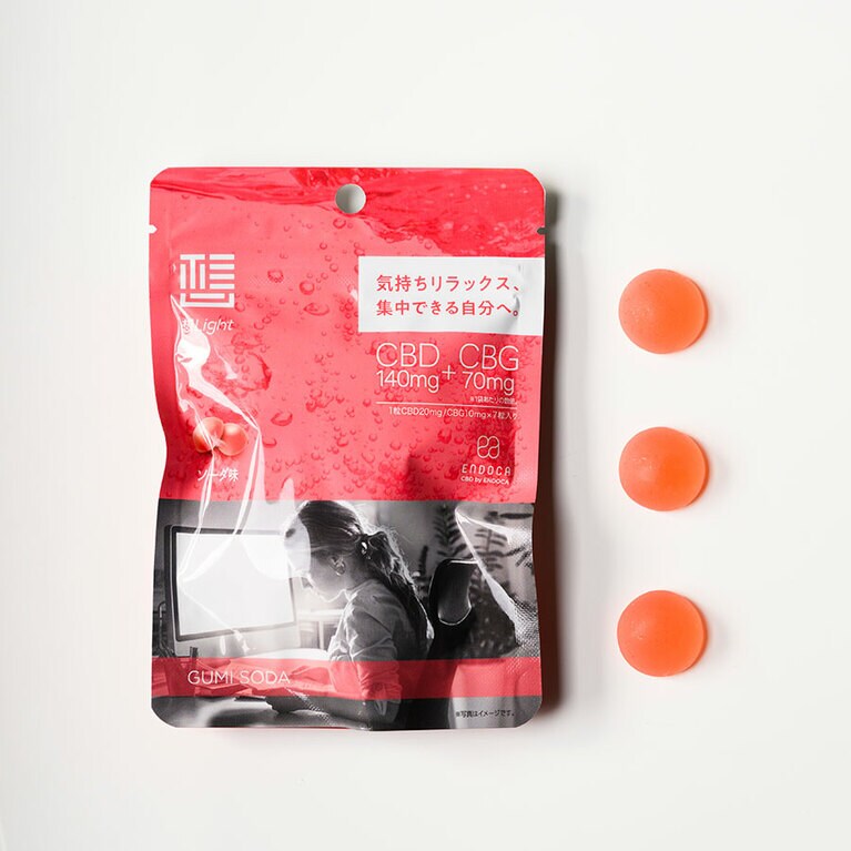 「想」Light　CBD+CBG入りグミ（ソーダ）CBD140mg+CBG70mg／1袋 1,980円／ライテック