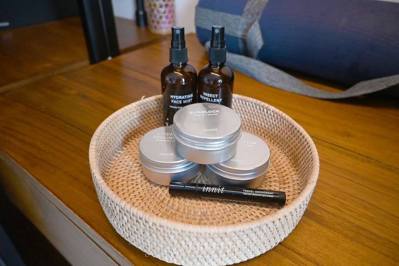 きゅうりやグリーントマトなどの香りが爽やかな、カスタムメイドのアメニティ。