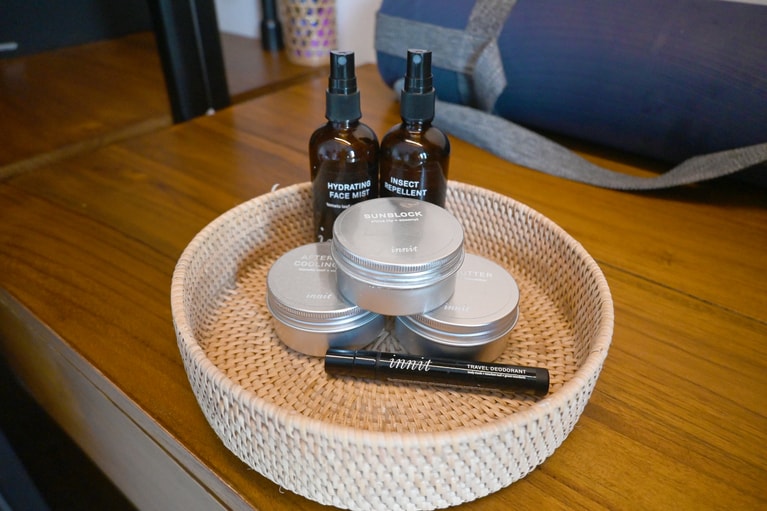 きゅうりやグリーントマトなどの香りが爽やかな、カスタムメイドのアメニティ。