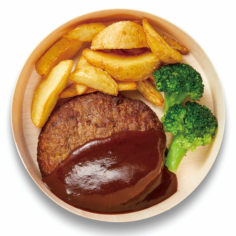 「放牧牛の大きなハンバーグBOX」690円 。※レストラン価格 1,290円