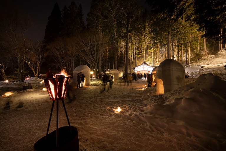 【岐阜県】新穂高温泉 中尾かまくらまつり。