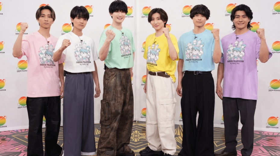 SixTONESの6人、一番右が森本慎太郎　『24時間テレビ49 -愛は地球を救う-』公式サイトより