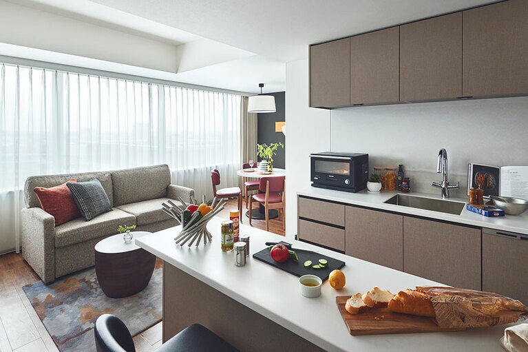 半数以上の部屋にはキッチンなどが。