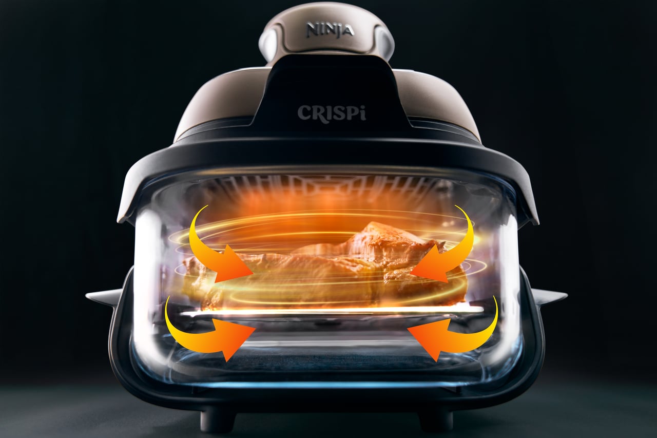 強力熱風、高火力、高熱伝導プレートで食材を包み込み、むらのない本格的な仕上がりを実現。