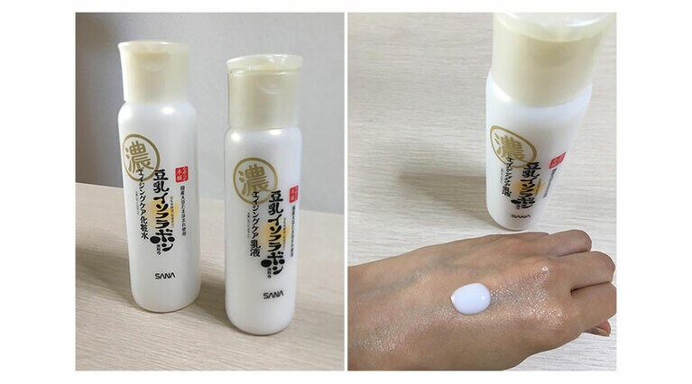 右がサナ　なめらか本舗　リンクル乳液　N 150mL 1,100円。
