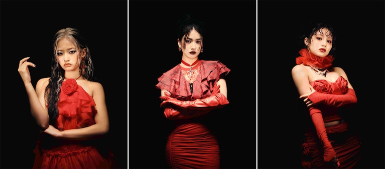 左からYURI、MOMOKA、KOHARU。