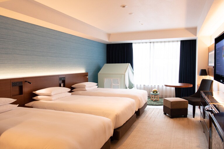 3台のベッドを配した「キッズフレンドリー ルーム」。